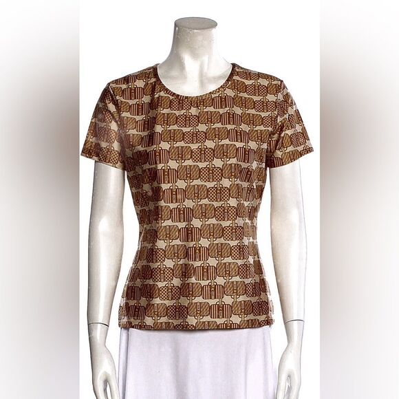 Fendi Brown Patterned Women's Top, S - Picture 1 of 8